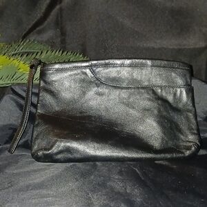 Vintage leather clutch/wristlet bag